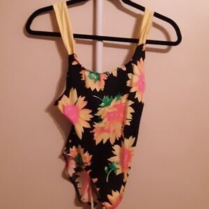 Vintage 80's Kathy Ireland One piece 🌻  Sunflower Swimsuit 7/8